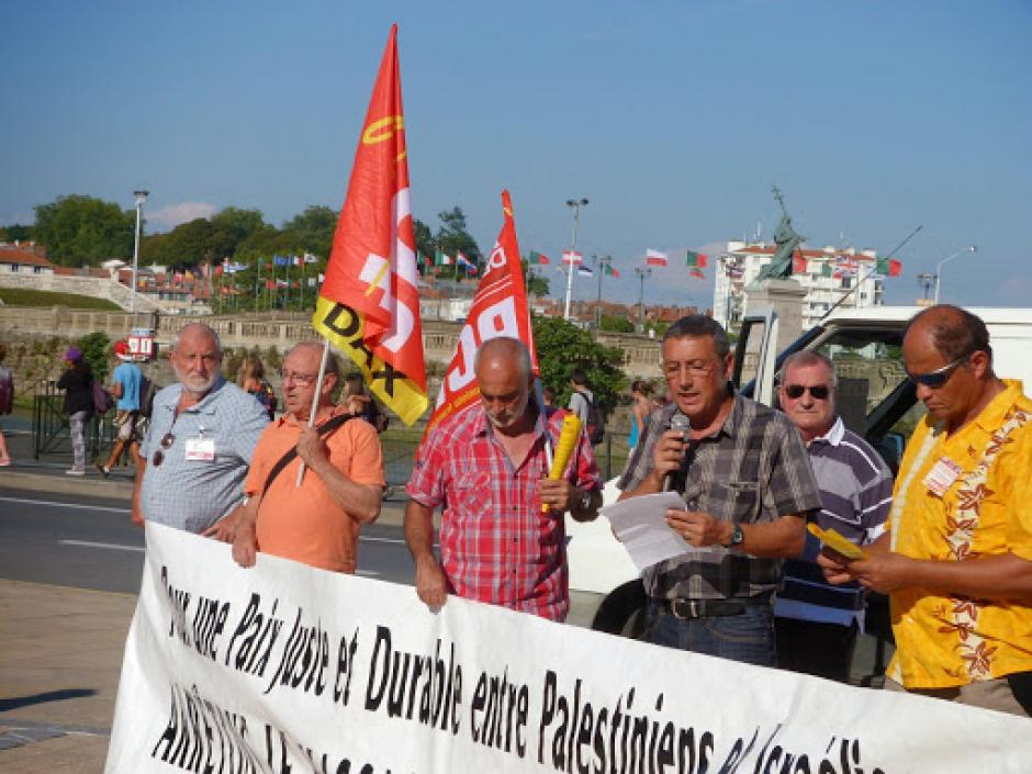 Soutien au peuple palestinien : intervention de D. MELE (PCF) lors du rassemblement du 31 juillet à Bayonne